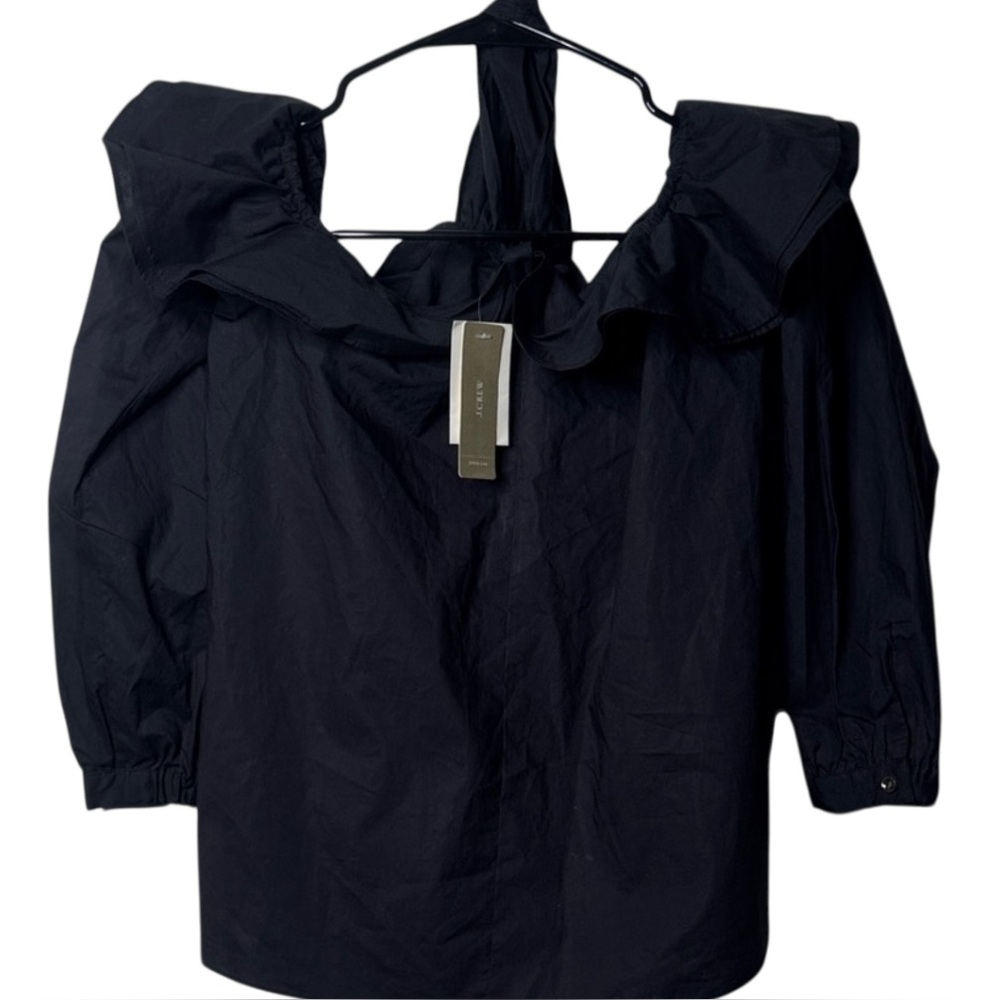 J. Crew Navy Ruffled Women's Blouse
